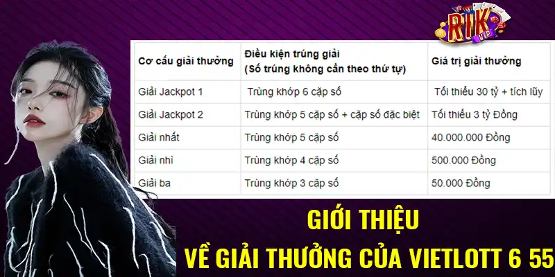 Giới thiệu về giải thưởng của Vietlott 6 55